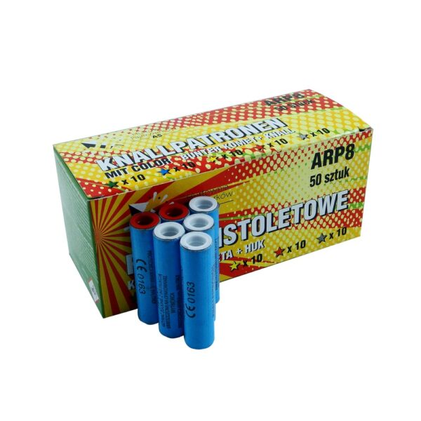 6c807da29bc7e43b27e655d619f52a09.jpg Race pistoletowe ARP8 KOLOROWA KOMETA + HUK - 50 sztuk