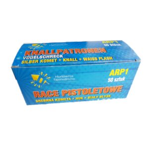 Race-Pistoletowe-Kometa-HukFlash-4050-ARP1-do-Pistolet-Hu4.jpg Race Pistoletowe ARP1 SREBRNA KOMETA + HUK + BŁYSK - 50 sztuk