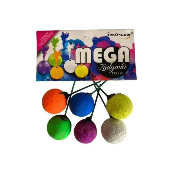 Kolorowe Kulki Dymne Triplex MEGA ZADYMKI TXF720 - 6 sztuk