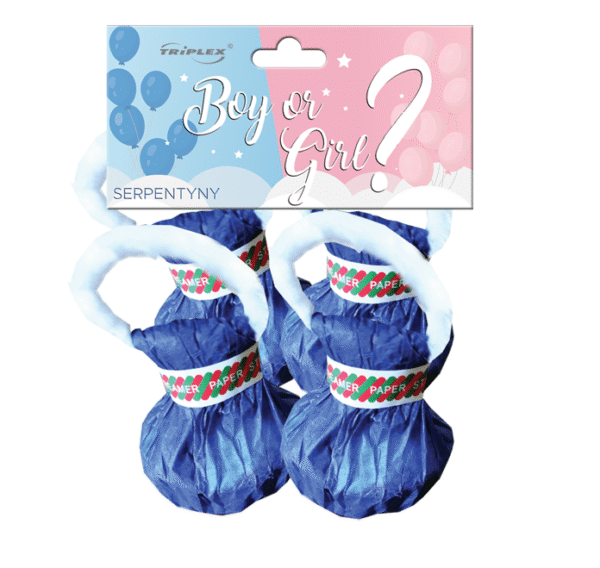 TXK162-2 Serpentyny rzucane Triplex NIEBIESKIE TXK162-20 - 4 sztuki