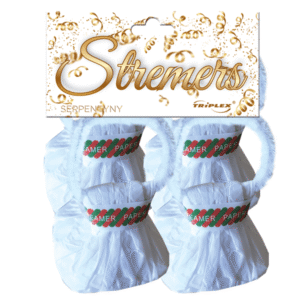 TXK162-6-strona Serpentyny rzucane białe Triplex TXK162-6 - 4 sztuki