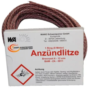 Wano-Litze-Rot-15m-103813 Szybki lont prochowy Wano czerwony 8 metrów - Prędkość spalania 8-12 s/m